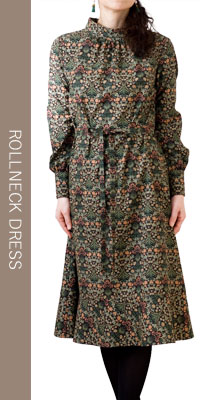 Best of Morris ウィリアム・モリス ヒヤシンス仕立て ロールネック・ワンピース