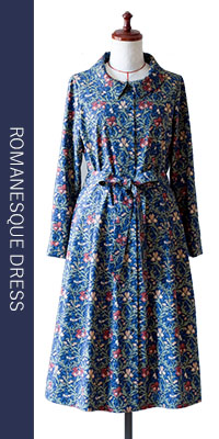 Best of Morris ウィリアム・モリス アイリス 仕立て ロマネスク ローカラー ワンピース